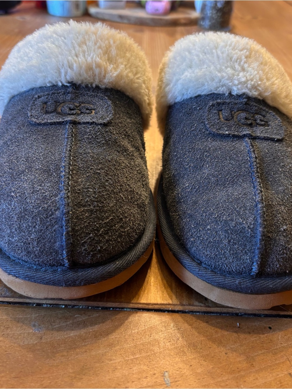 UGG womens Scuffette 11 suede shearling fur mule slide slippers blue 9 - Picture 5 of 6